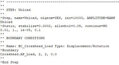 step unload boundary conditions